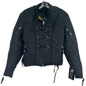 Xelement CF-600 Motorcycle Jacket Women Large Black Biker Moto Zip-Out Liner‎